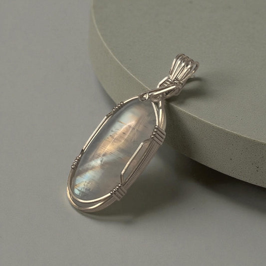 Rainbow Moonstone + Silver